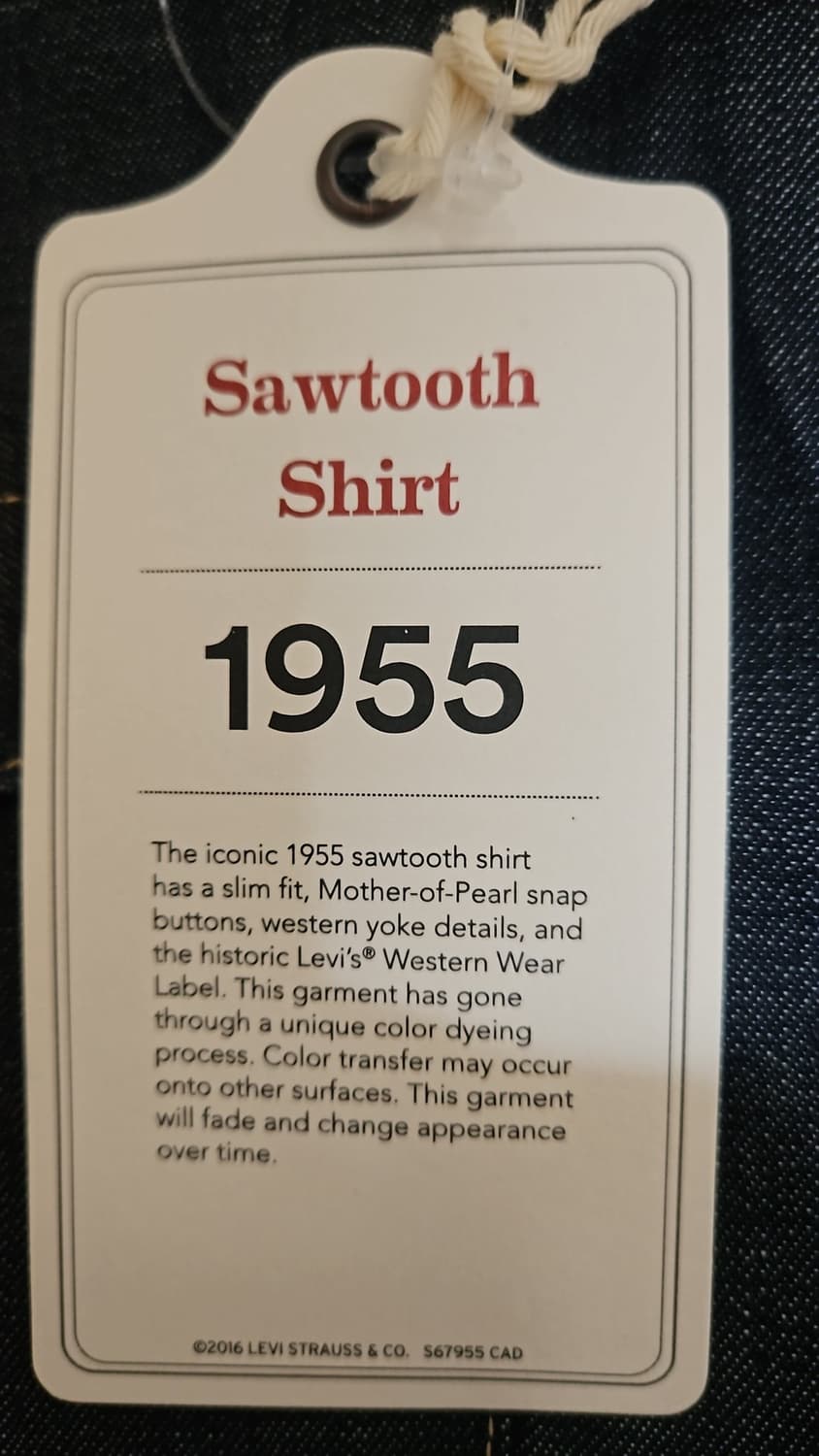 리바이스 LVC 1955 쏘우투스 데님 셔츠 리지드 S 상품이미지5