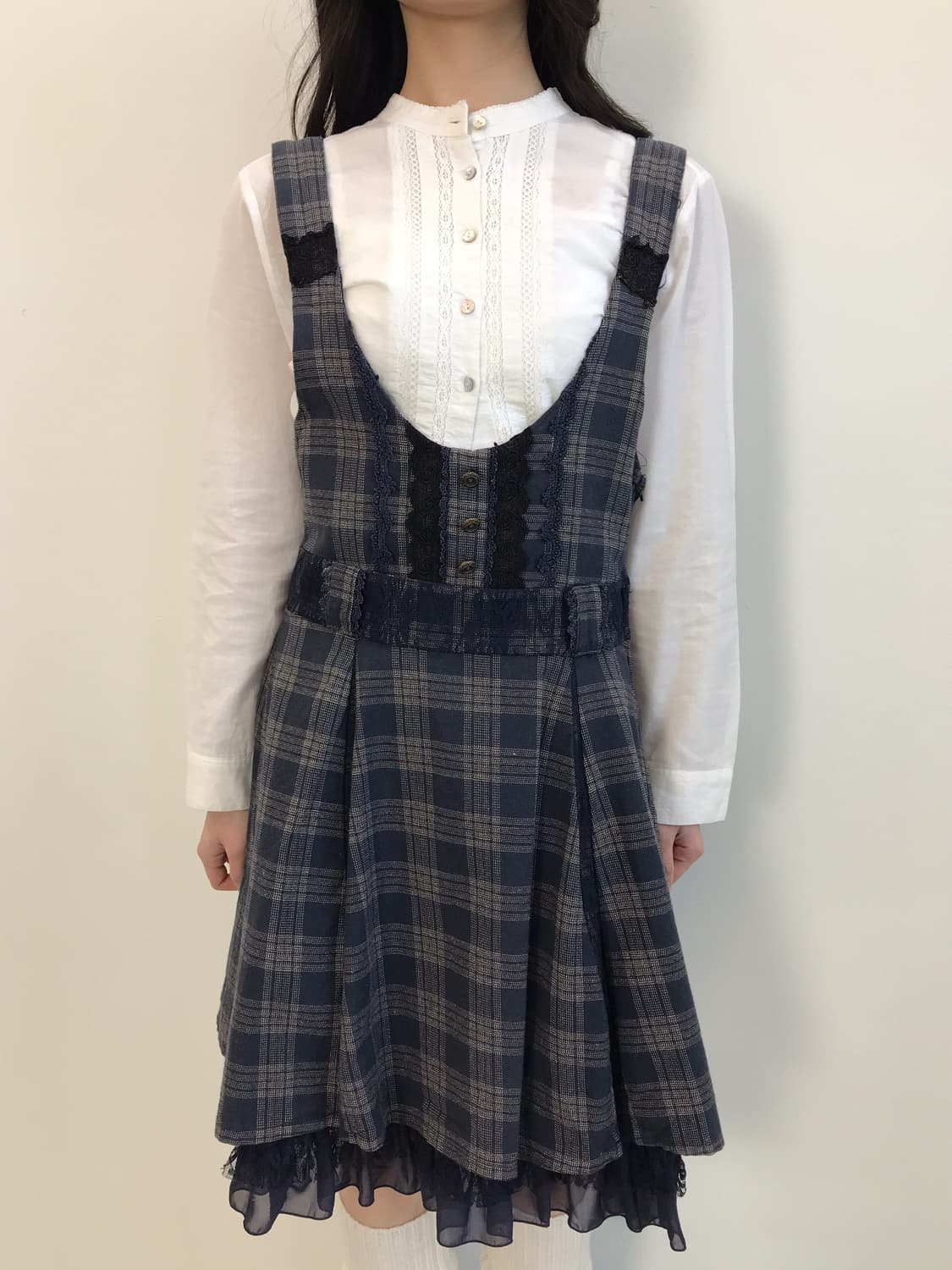 axes femme Plaid Layered Skirt Dress 상품이미지4