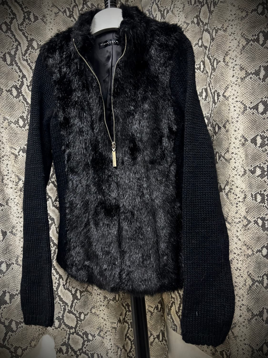  Black Fur Trimming Wool Slim Fit Zip Up 상품이미지6