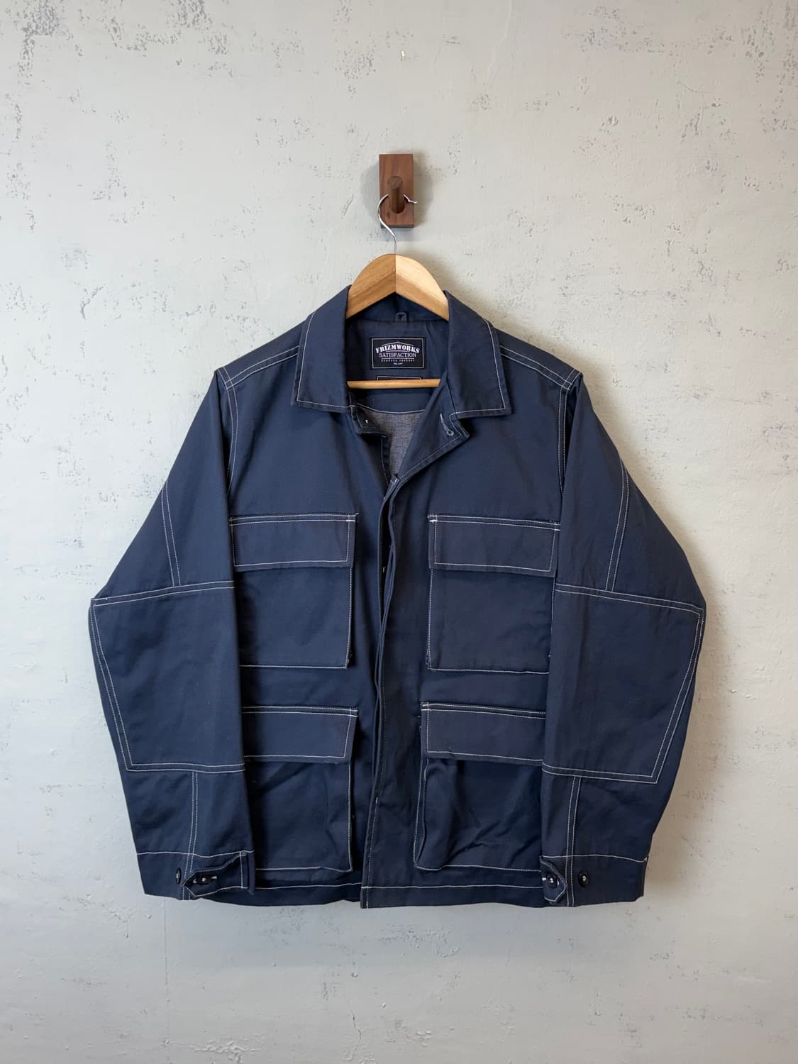 프리즘웍스 사파리 헌팅자켓 네이비 상품이미지1