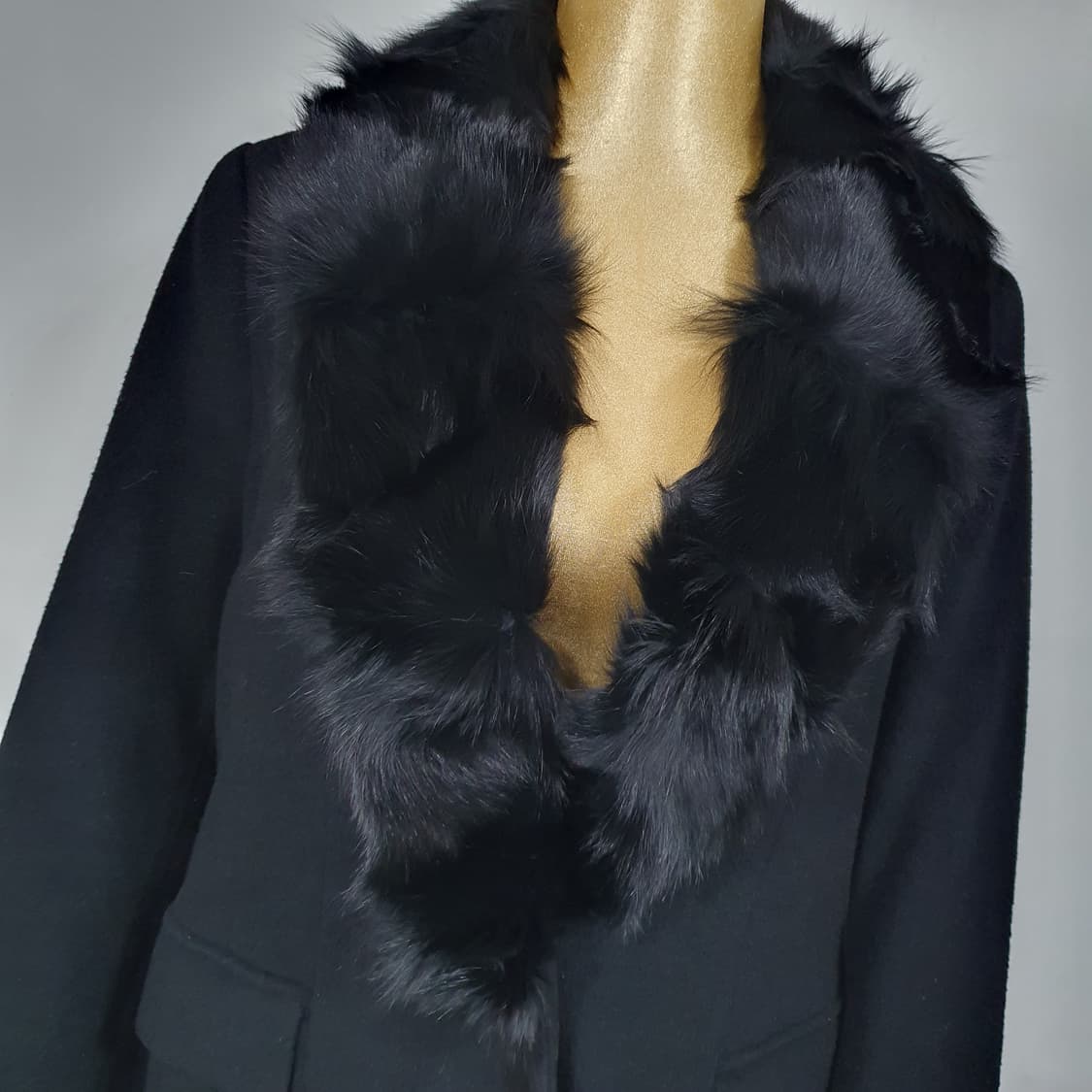 (100) 아날도바시니 폭스퍼 울 코트 상품이미지4