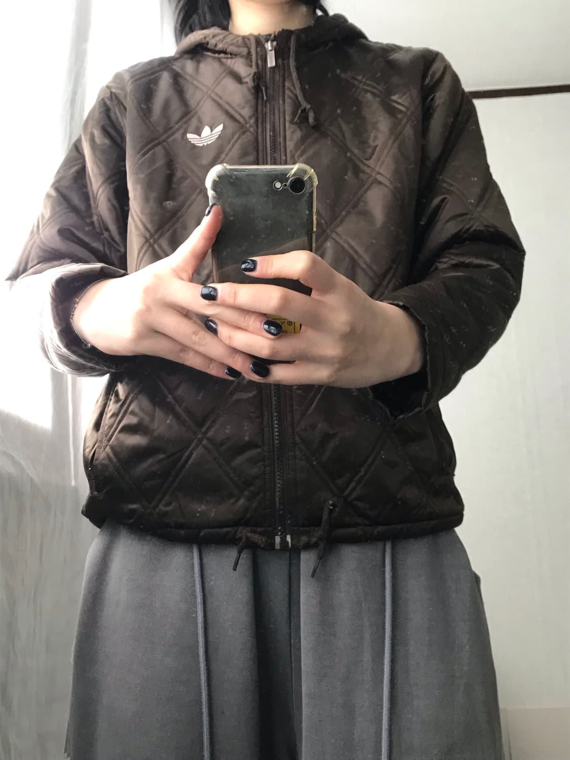 아디다스 브라운 후드 패딩 상품이미지1