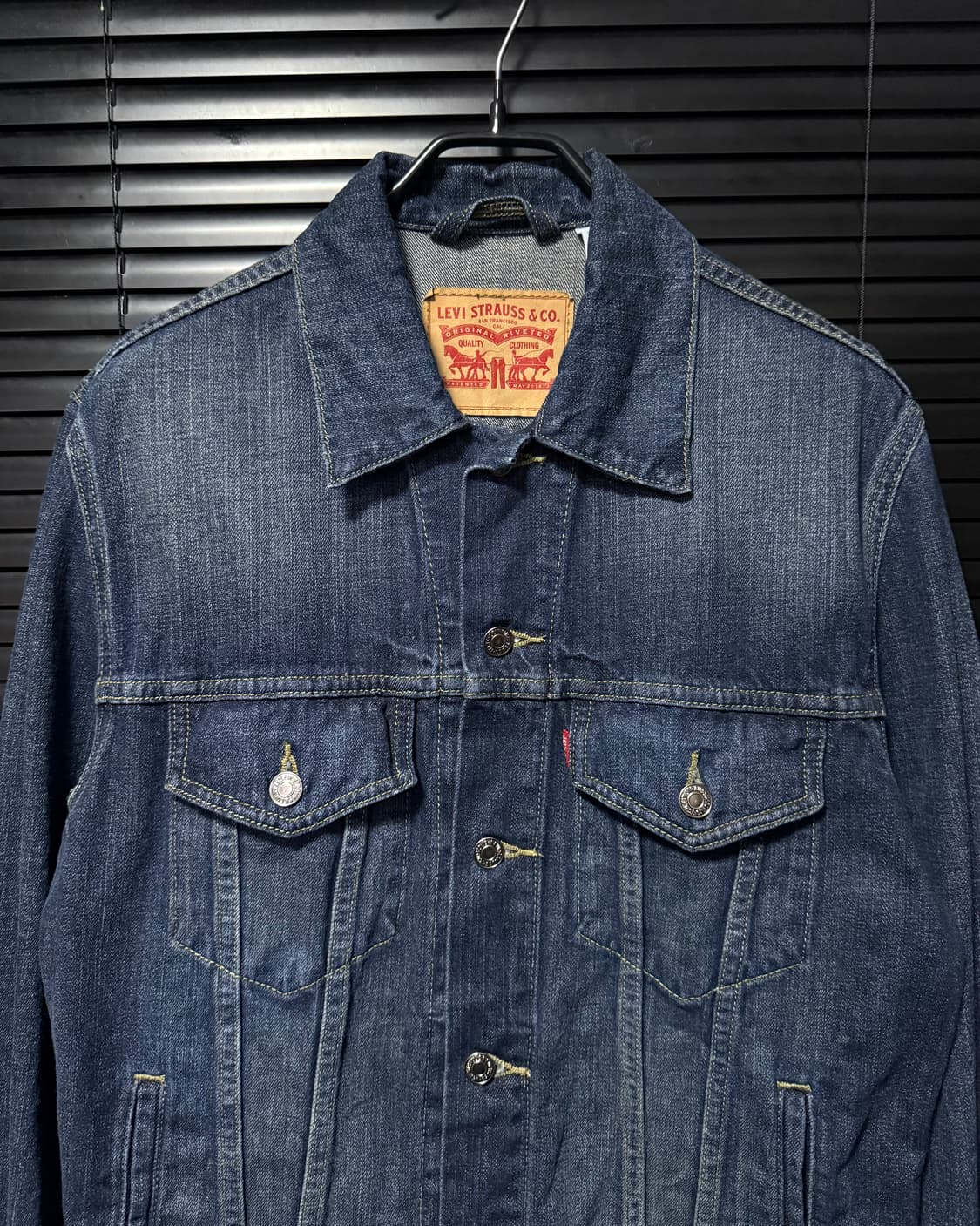 리바이스 중청 데님 워크 트러커 청 자켓 워싱 워시드 M 95 아메카지 상품이미지3