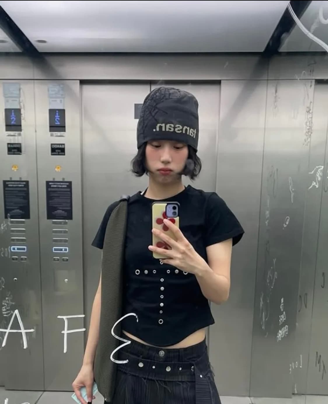 탄산마그네슘 자카드 웹 비니 차콜 상품이미지3