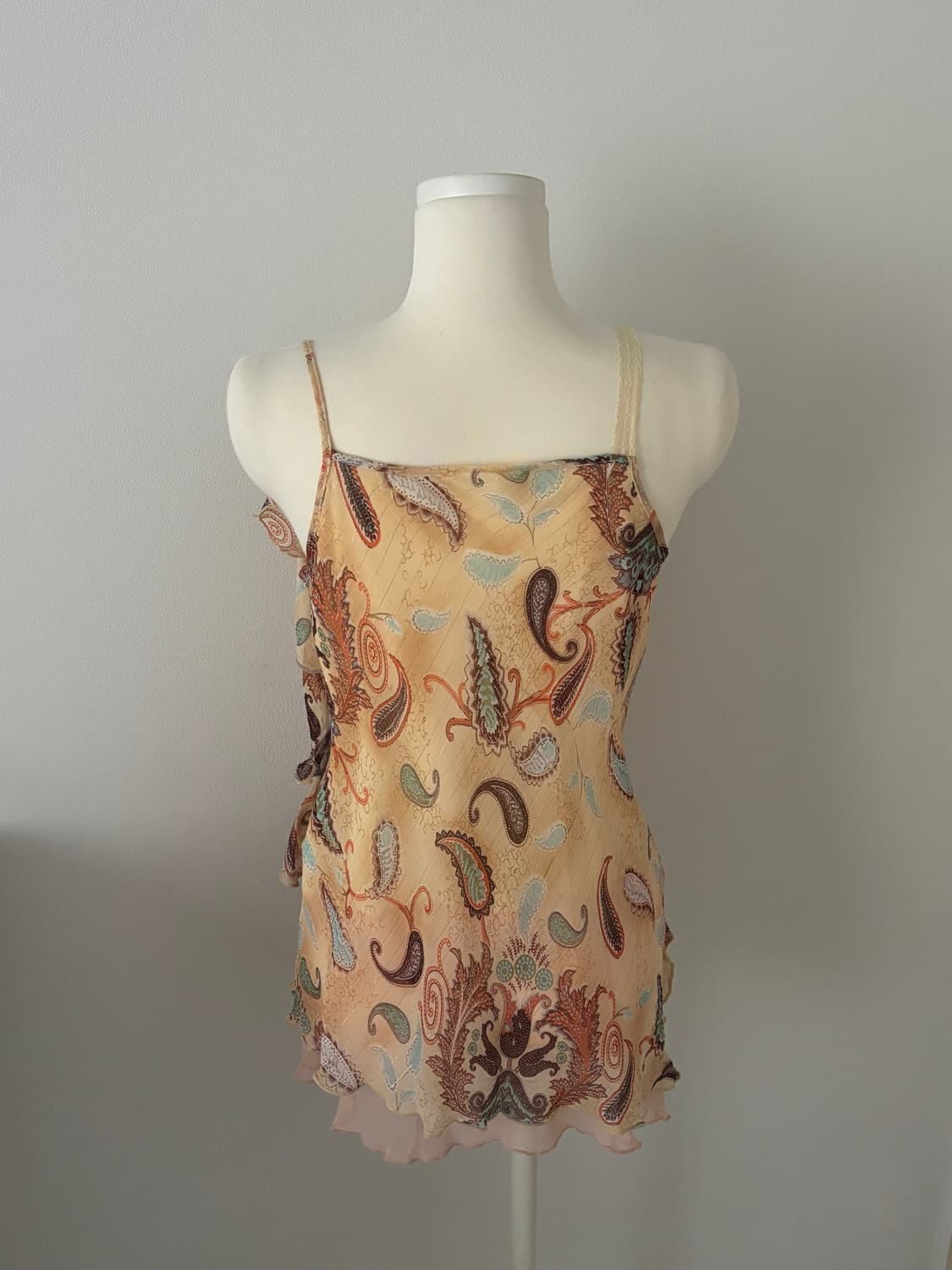 빈티지 오리엔탈 페이즐리 레이어드 플라워 슬리브리스 상품이미지2