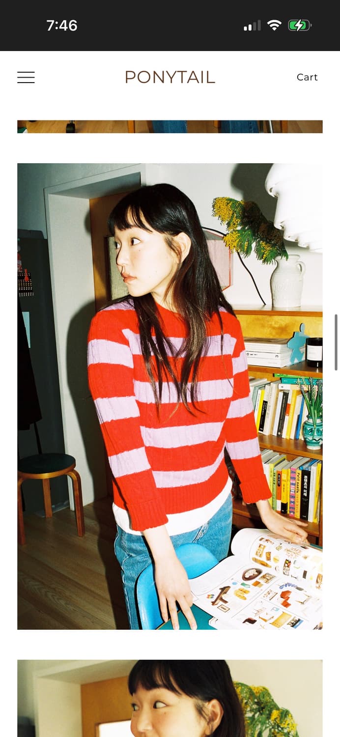 포니테일 스트라이프 니트 poppy sweater 상품이미지1