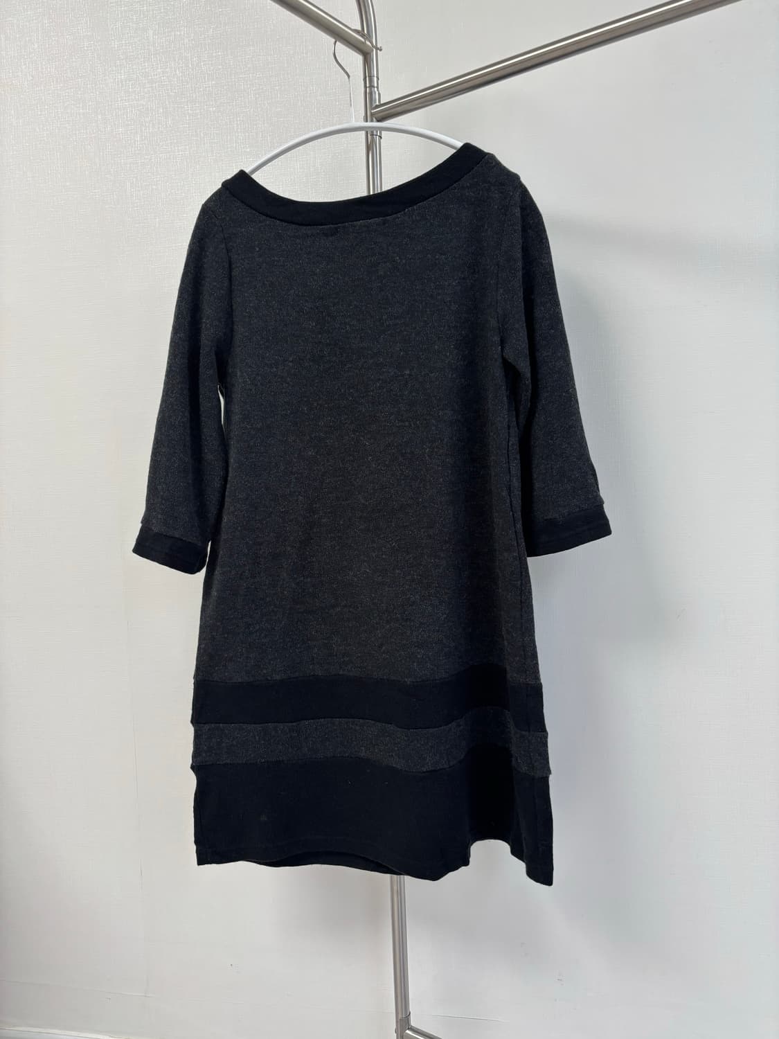 grove 스퀘어 7부 밑단 배색 원피스 상품이미지4