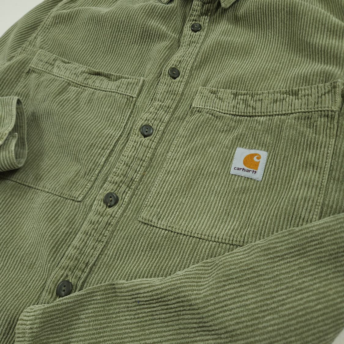 M(95) 칼하트 리워크 코듀로이셔츠 빈티지올리브 상품이미지5