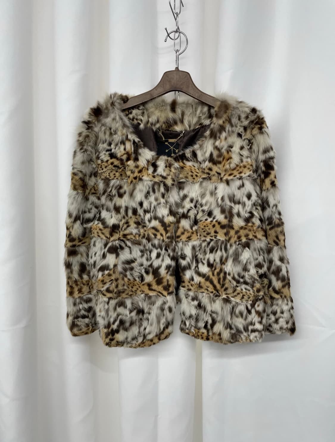 레오파드 토끼 퍼자켓 상품이미지3