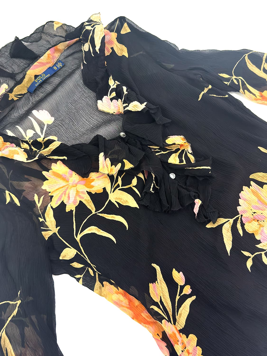 Polo Silk Floral Ruffle Blouse/ Xs 상품이미지5