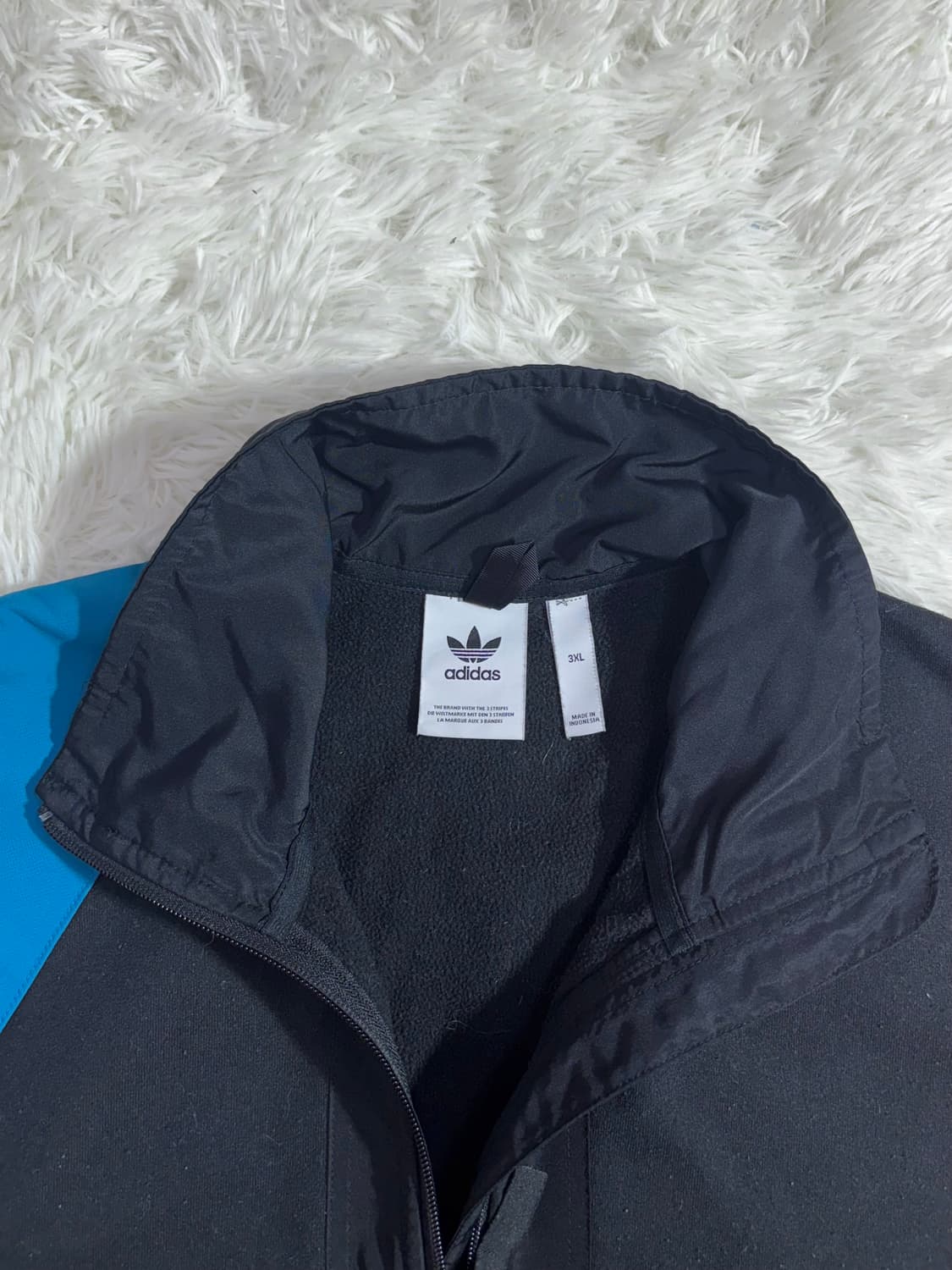 아디다스 빅로고 블랙 플리스 반집업  상품이미지9