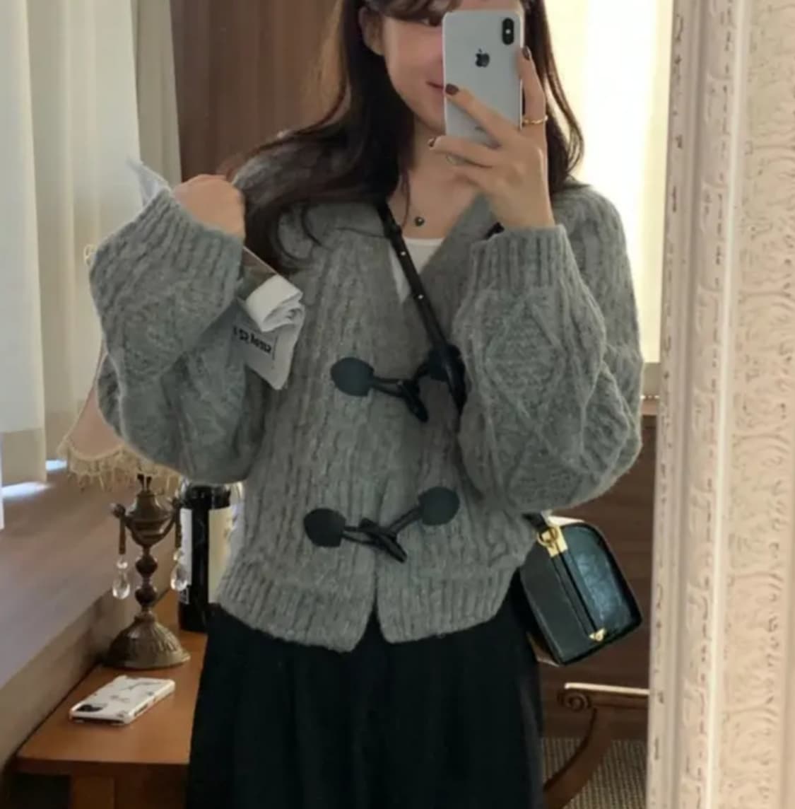 새상품) Poster 꽈배기 토글 가디건 상품이미지2