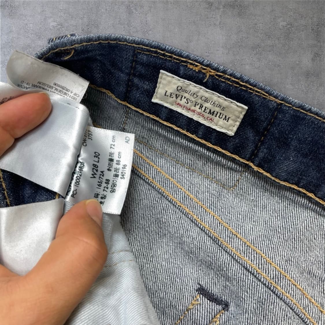 리바이스 Levi's 510 프리미엄 빅E 진청 데님팬츠 W28 L30 상품이미지3