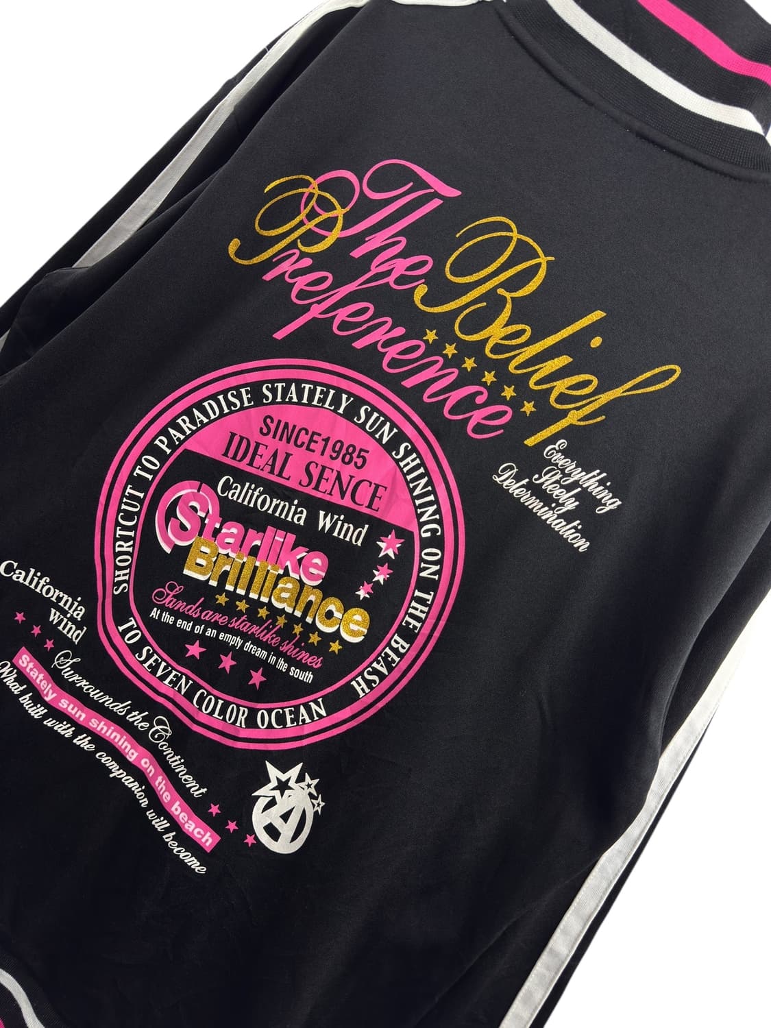 JPN Y2K 글리터 레터링 블랙핑크 져지1226 상품이미지5