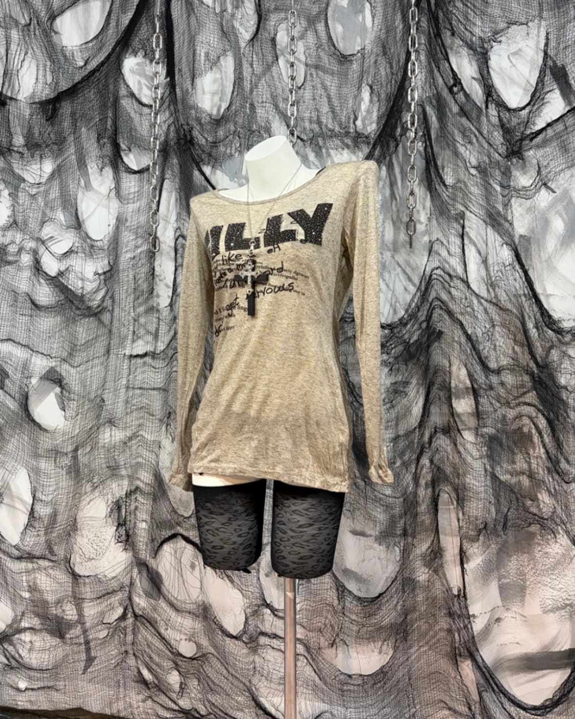 Y2K Graphic See-through Long Sleeve 상품이미지2