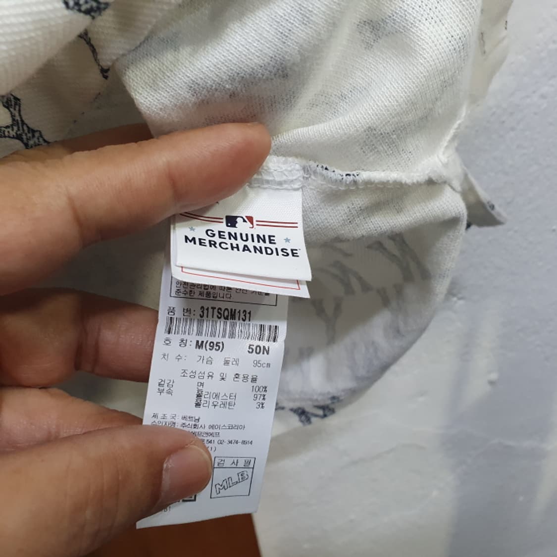 MLB 모노그램 올오버 뉴욕양키스 카라 반팔 티셔츠(95) 상품이미지3