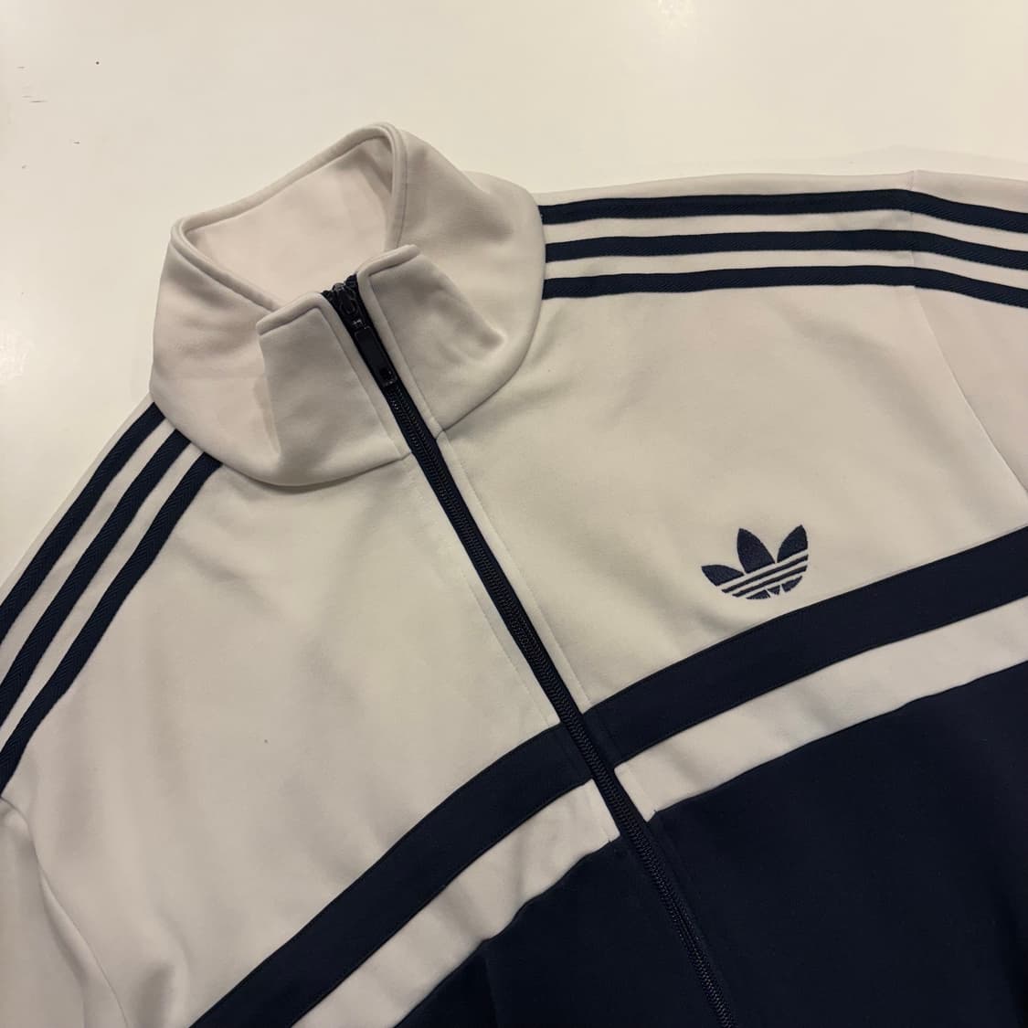 [L] 10s 아디다스 파이어버드 삼선 트랙탑 화이트네이비 B459 상품이미지3