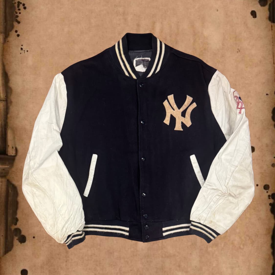 Vtg 90’s 뉴욕양키스 레더 바시티자켓 상품이미지1