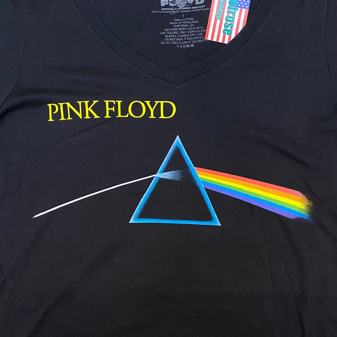 미국 빈티지 핑크폴라로이드 브이넥 락티셔츠 반팔티 상품이미지2