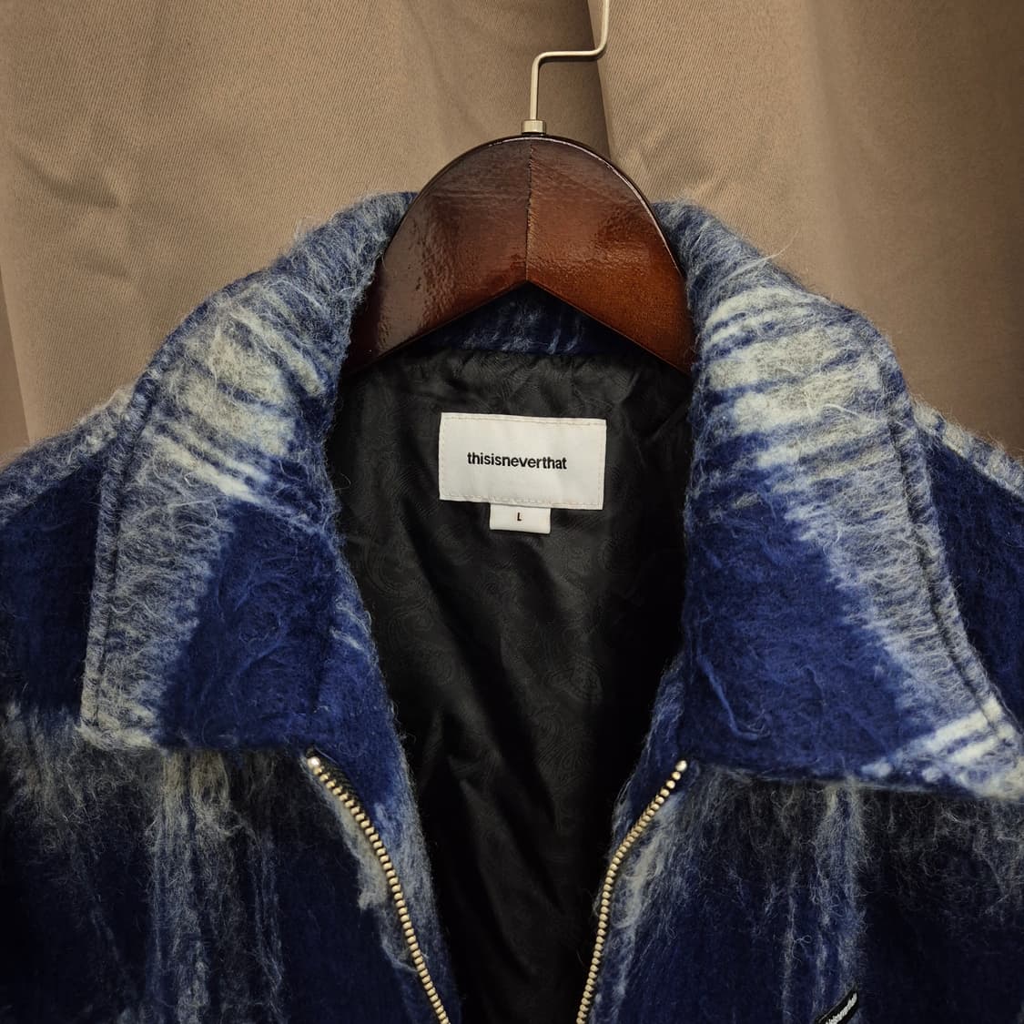 thisisneverthat 브러쉬드 체크 집업 자켓 L 상품이미지2