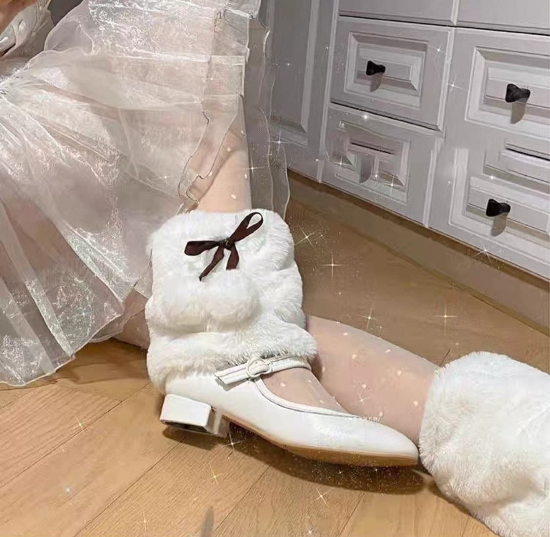 양산형지뢰계 레그워머 히메갸루 캐캐체 핀터깔 라떼 스나계 로리타 달천깔 상품이미지2