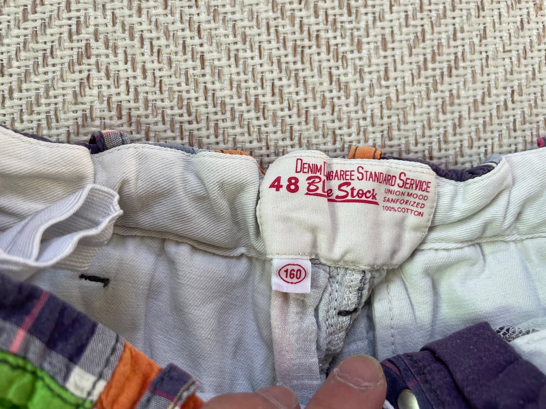 데님앤 덩가리 패치워크 체크 쇼츠 상품이미지3