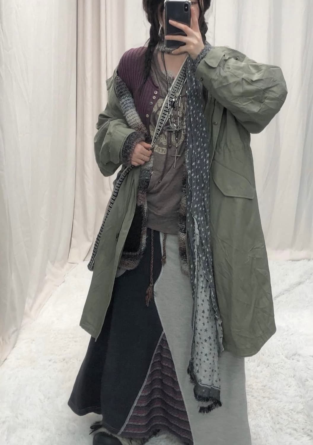 선가든파티 일본 빈티지 코디 세트/야상 차일드매거진 미라이클립 모리걸히피 상품이미지3