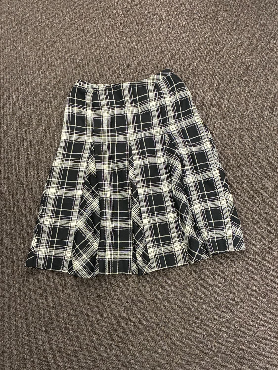 OS)Japanese vintage 여성 체크무늬 플리츠 스커트 상품이미지6