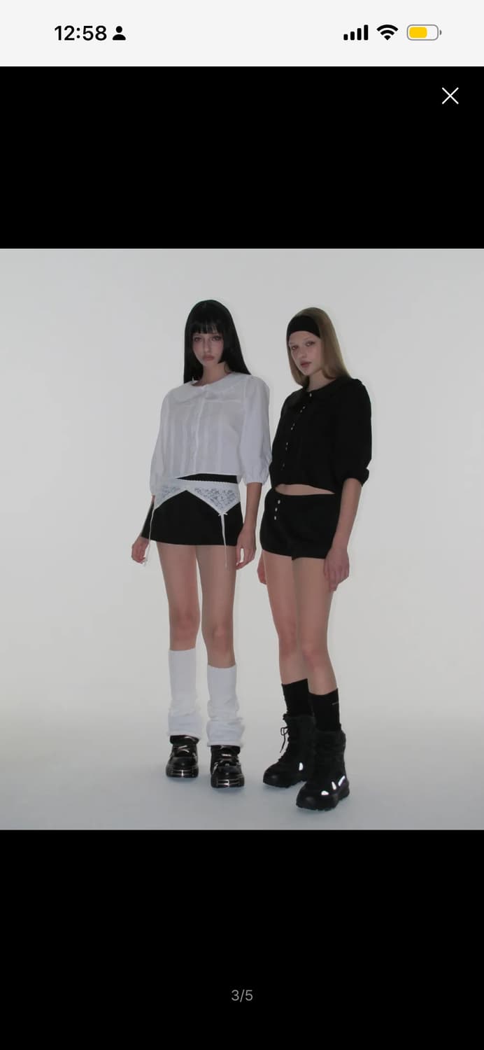 크랭크 프릴 카라 핀턱 블라우스 상품이미지2