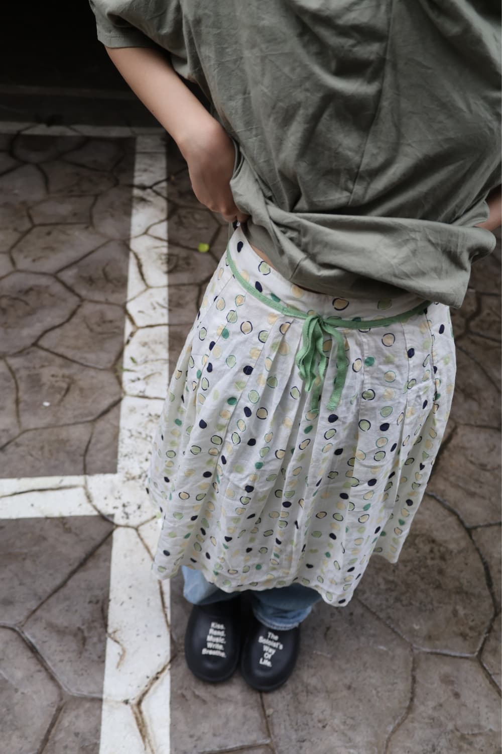 Green pea pebble skirt 상품이미지3