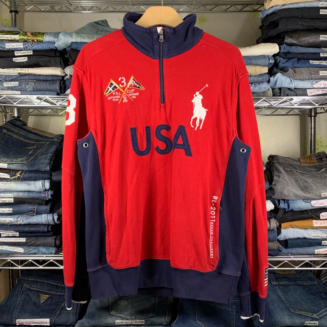 [L] 폴로 랄프로렌 USA 하프집업 스웻 상품이미지2