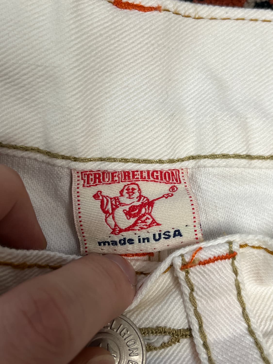 [30] 트루릴리전 화이트 아트웍 조이 빅티 부츠컷 플레어진 상품이미지3