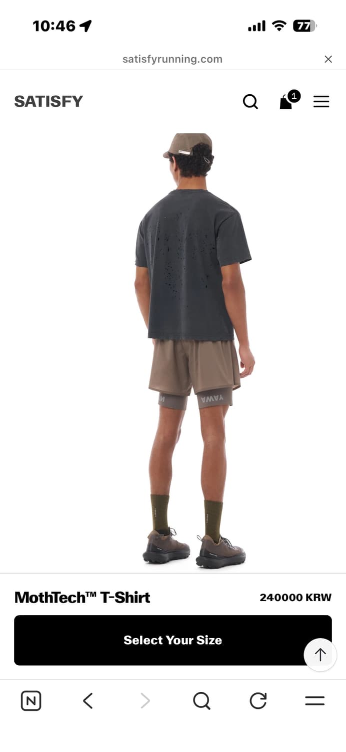 새티스파이 모스테크 티 26ss 야생마  XL(새상품)  상품이미지5