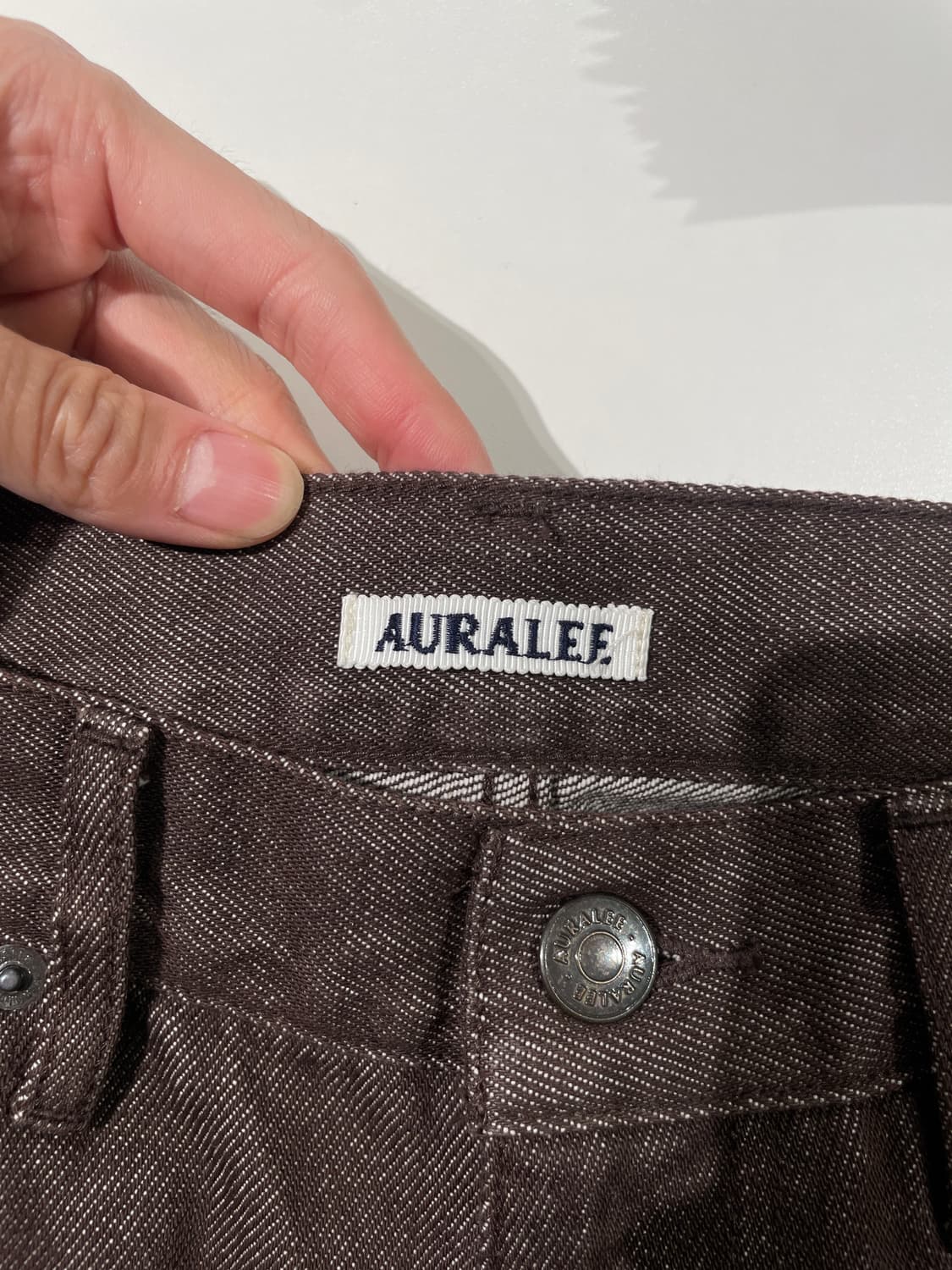 오라리 브라운 하드 트위스트 와이드 데님 팬츠 상품이미지7