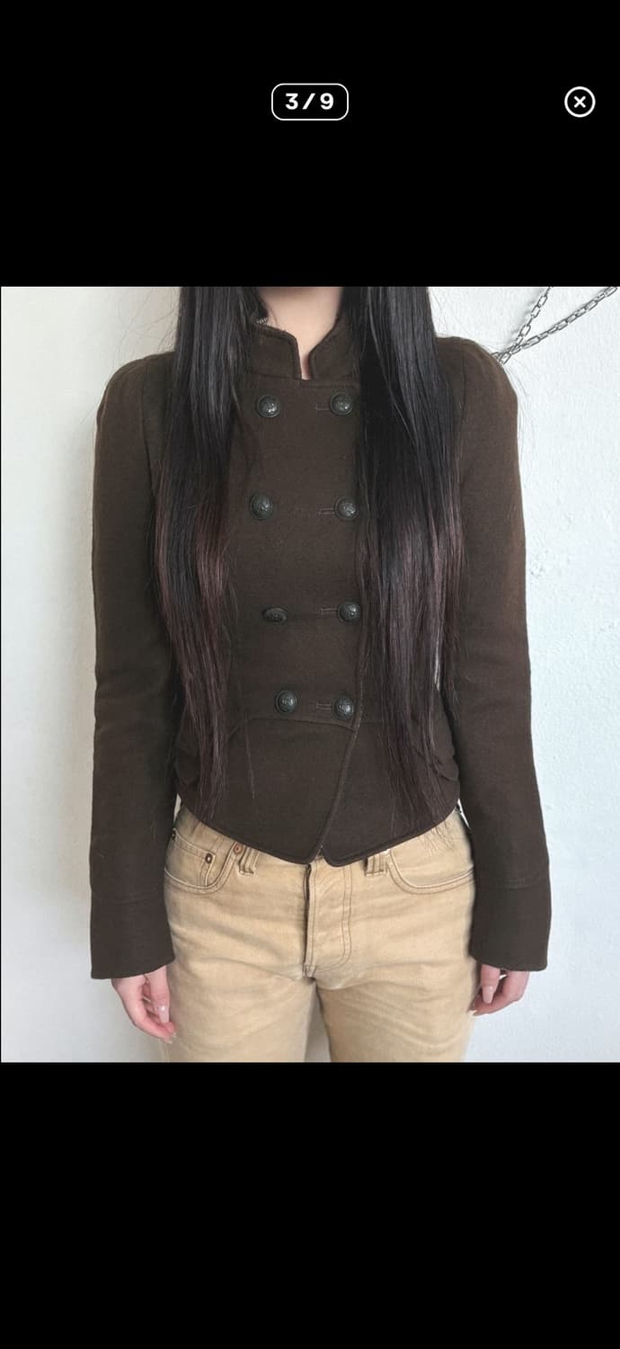 시스템 브라운 울 크롭컷 나폴레옹 자켓 상품이미지3