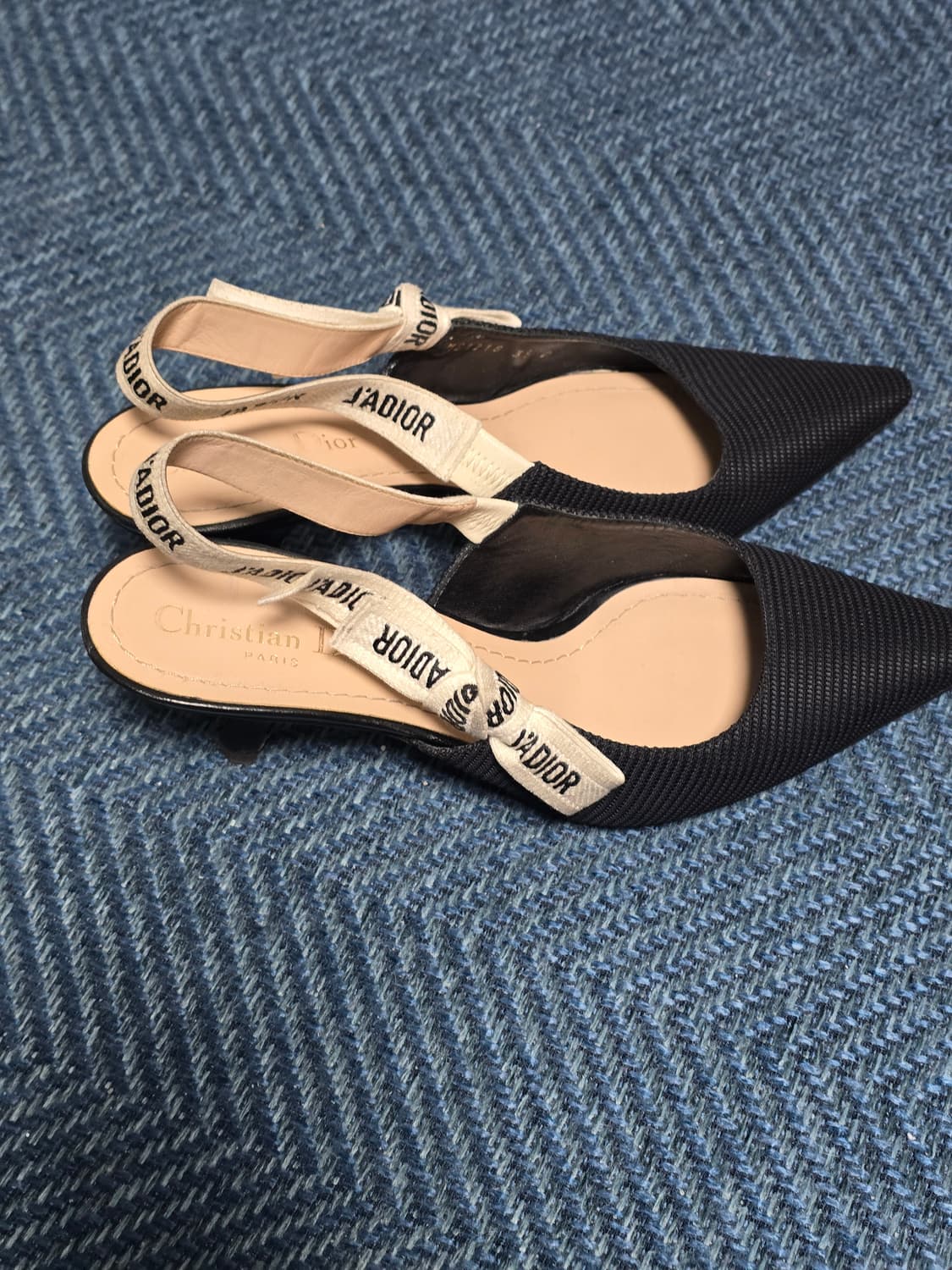 38 디올 자디오르 JA'DIOR 블랙 펌프스 슬링백 상품이미지2