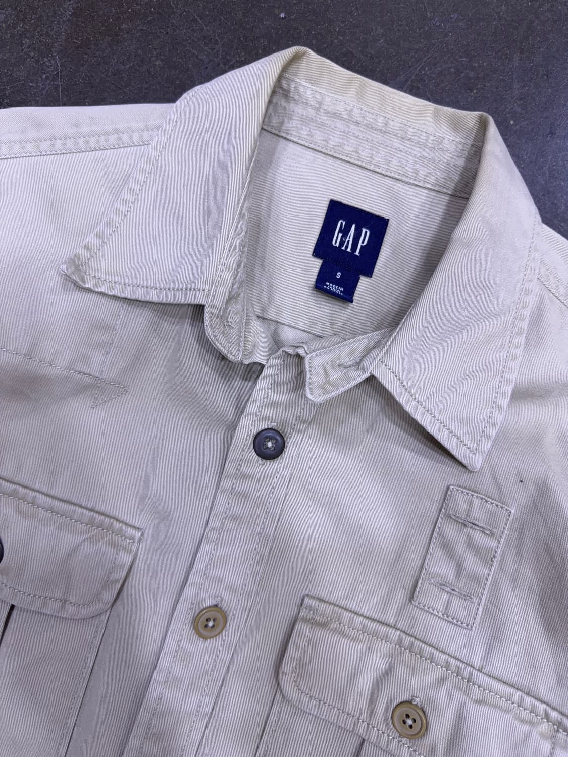GAP 갭 투포켓 워크셔츠 자켓 셔켓 헤비코튼 베이지 S 상품이미지3