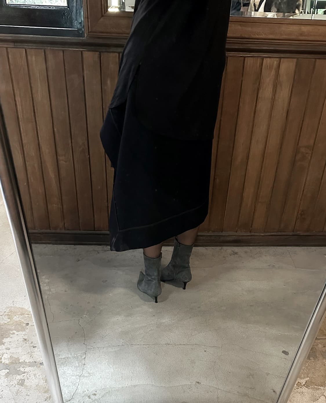 SACAI navy wool cross skirt 상품이미지6