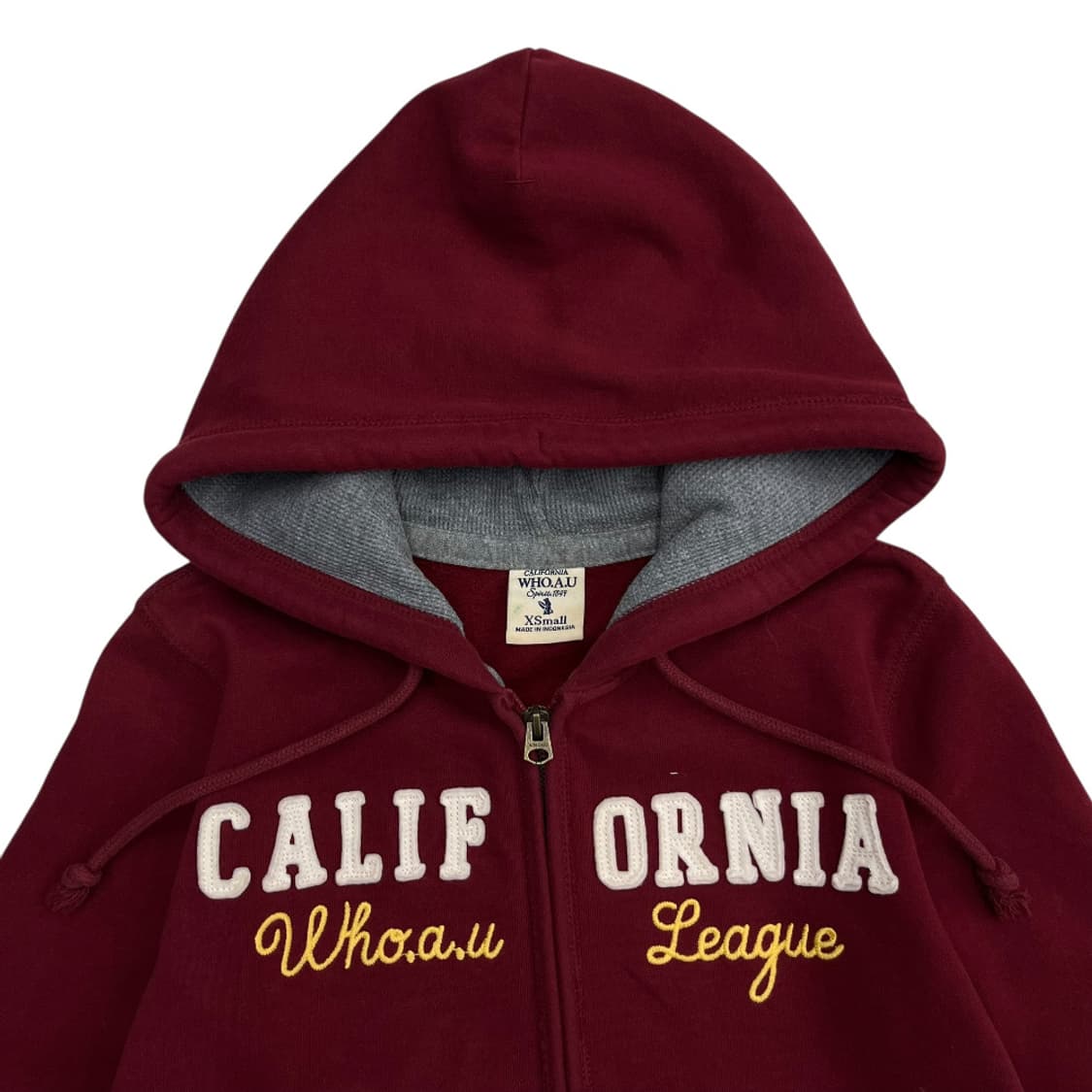 후아유 센터로고 딥버건디 후드집업 XS 상품이미지4