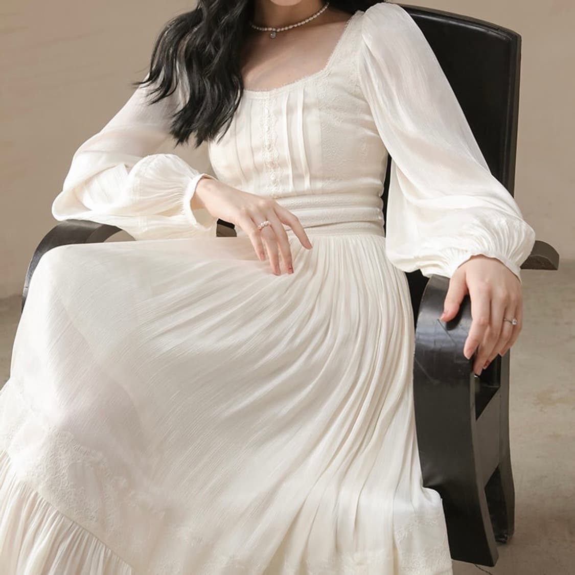 S사이즈) 신스덴 앙쥬 레이스 롱원피스 브라이덜샤워 셀프웨딩스냅 상품이미지1