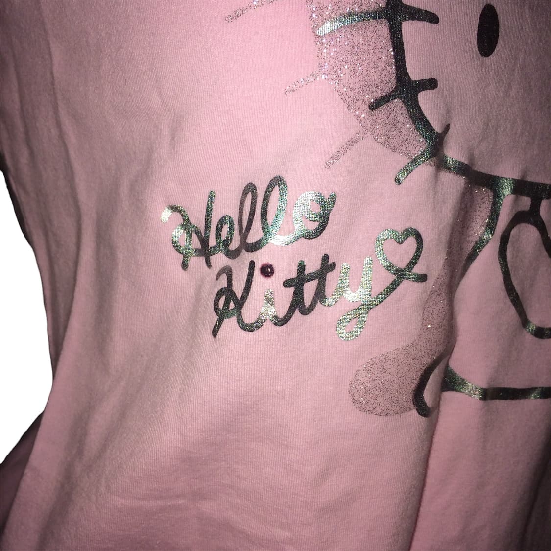 산리오 키티 글리터 큐빅 탑 핑크 y2k 상품이미지4