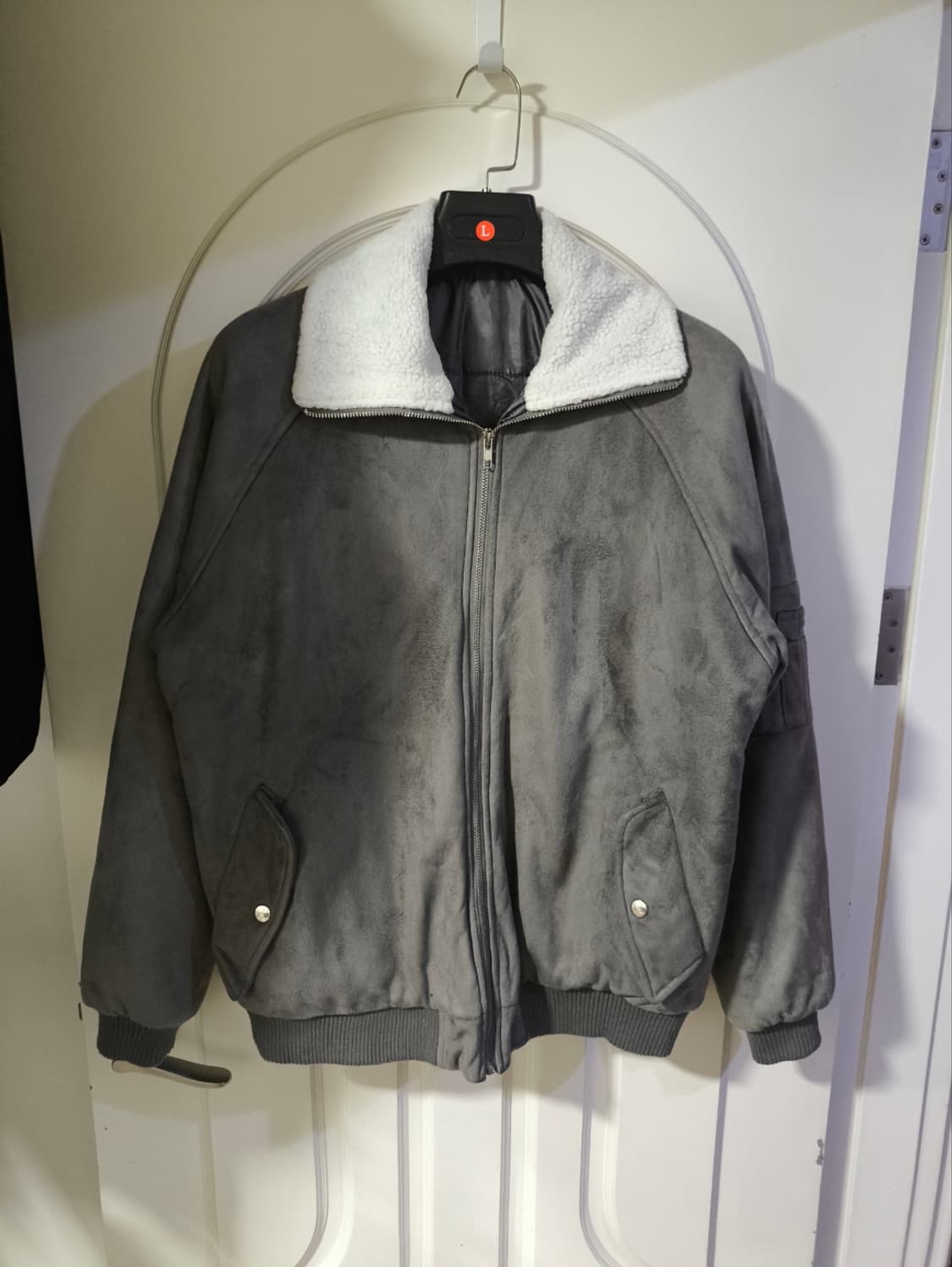 오버핏 ggs 스웨이드 무스탕 봄버 상품이미지1