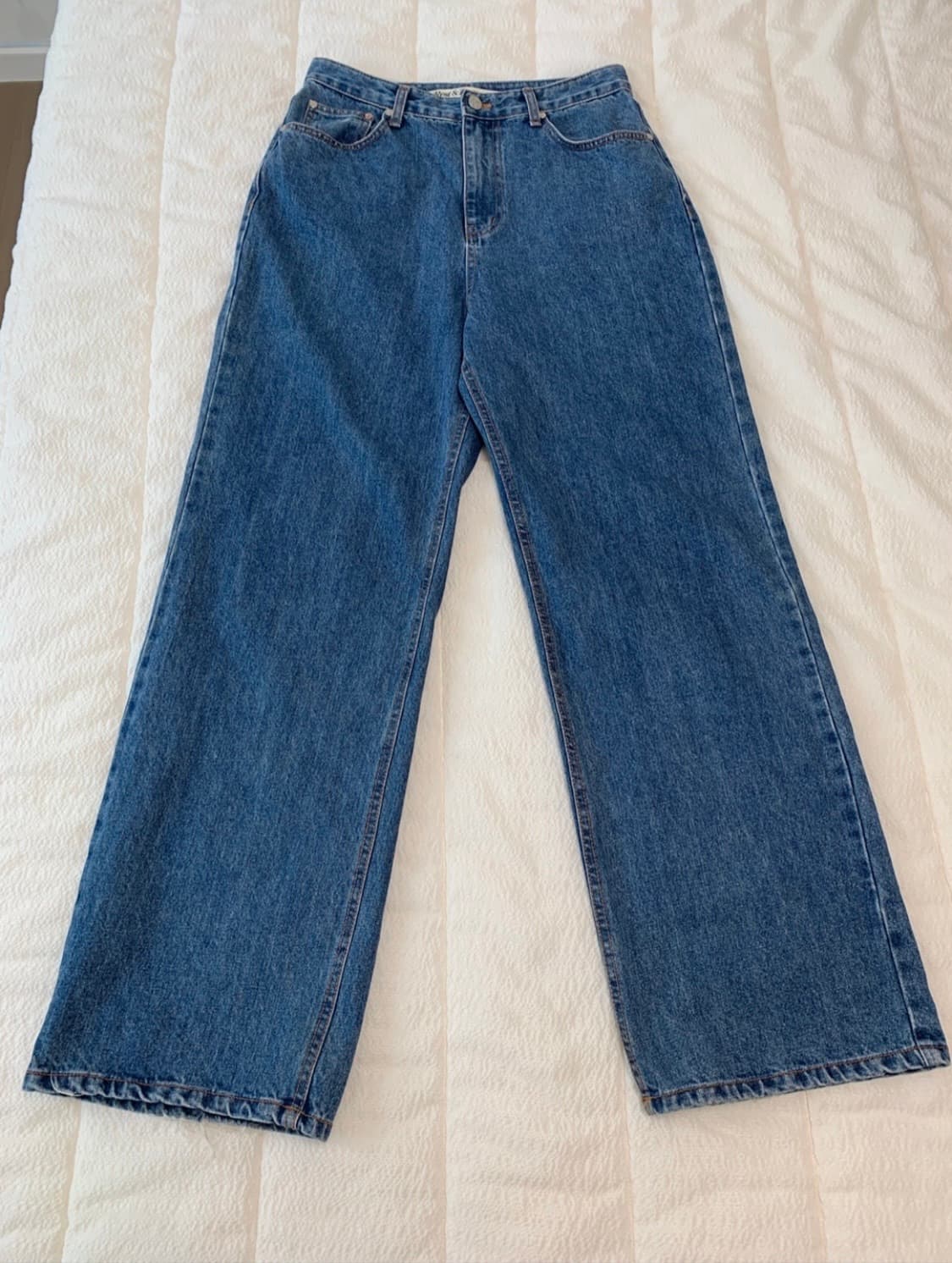 레스트앤레크레이션 RR 로고 와이드 진 데님 팬츠 상품이미지8