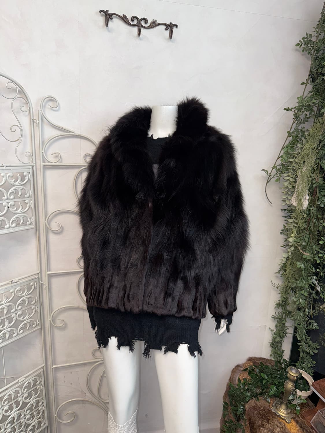 Black fox fur coat jacket 상품이미지2
