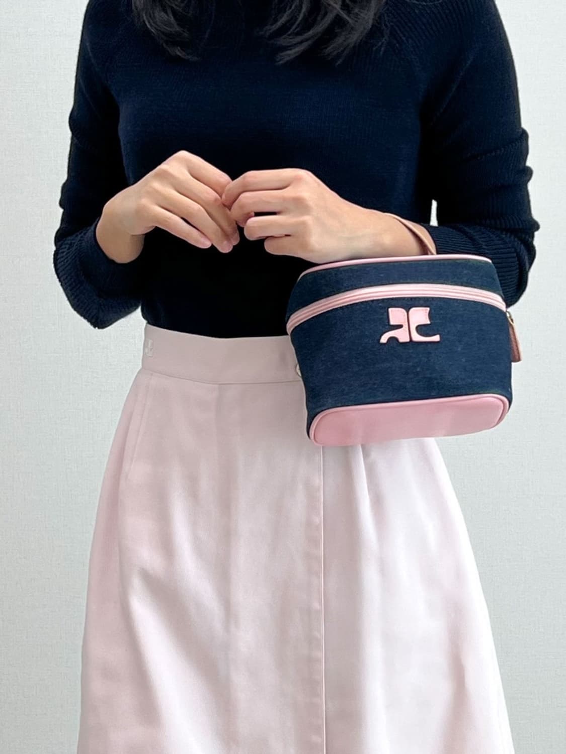  courreges / 꾸레쥬 핑크 로고 데님 미니 토트백 상품이미지10