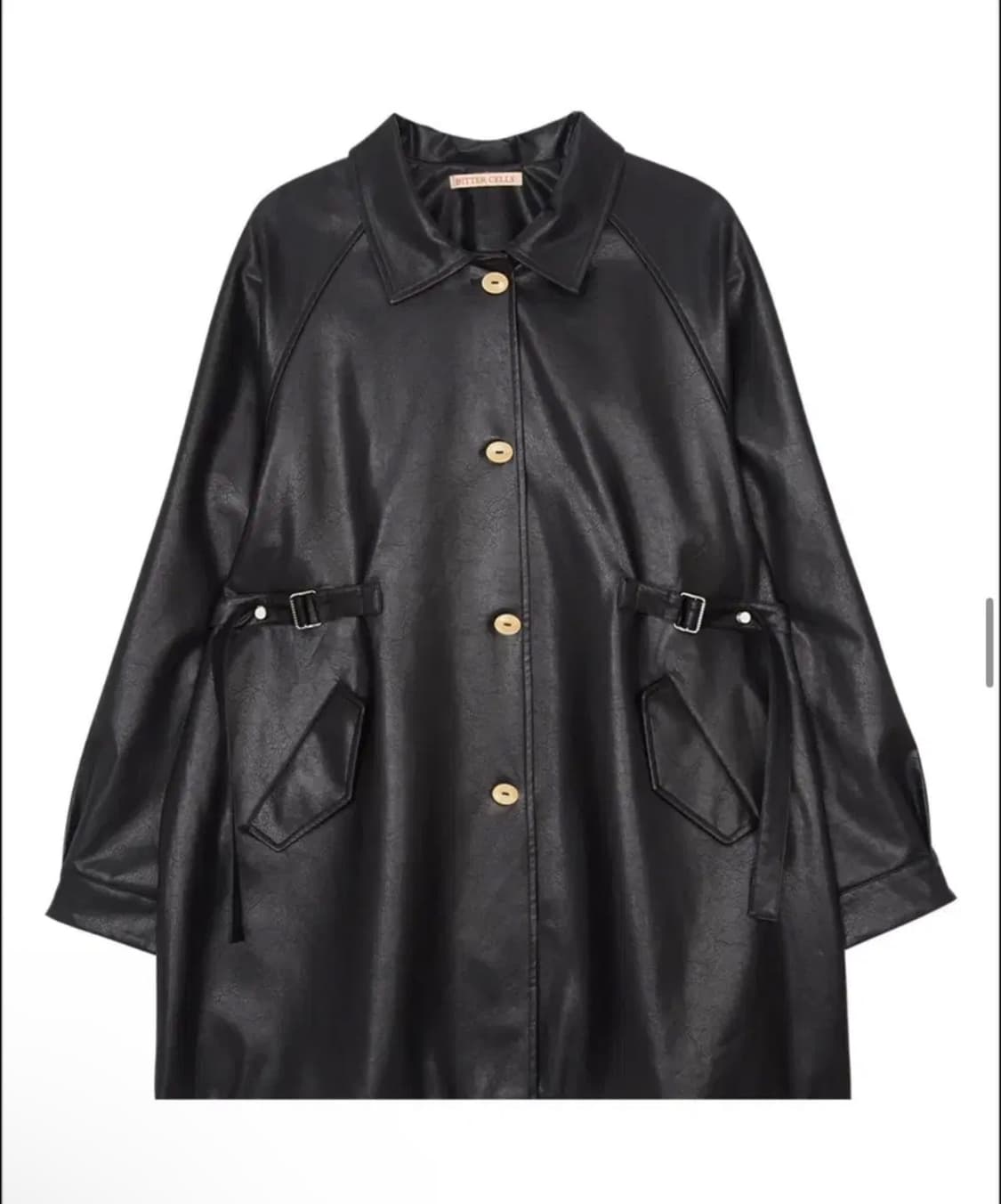 비터셀즈 아리아 레더 하프 코트 블랙 새상품 상품이미지1