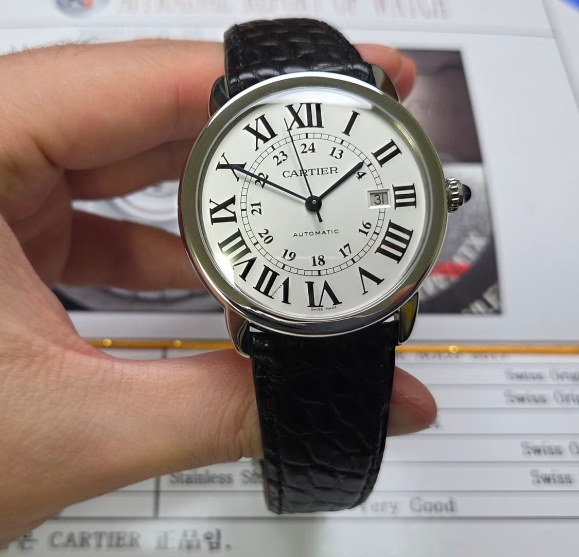 까르띠에 롱드솔로XL 실버로만 42mm 블루핸즈 오토매틱 디버클 ver. 상품이미지3