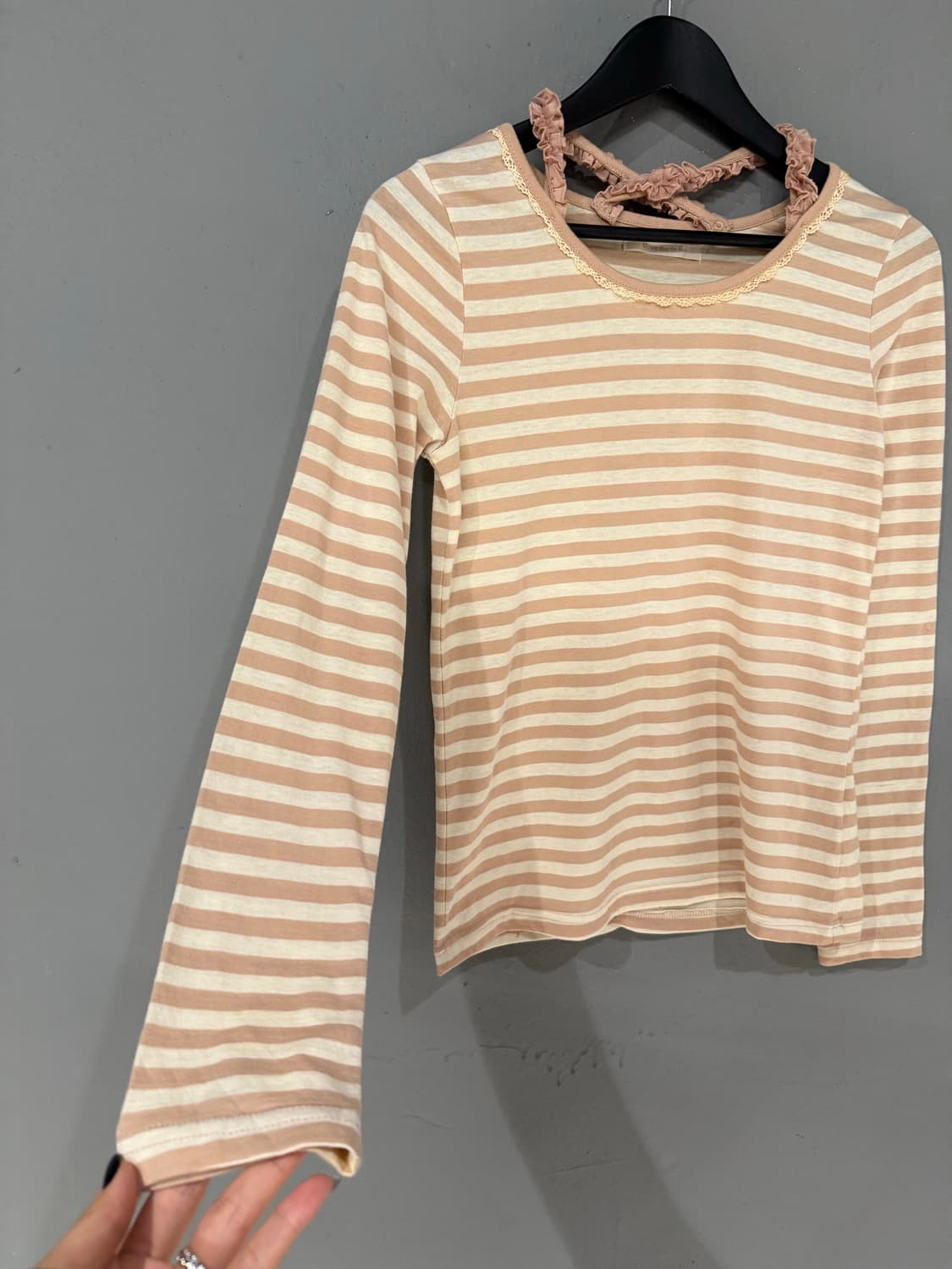 halter-neck point stripe long sleeve 상품이미지7