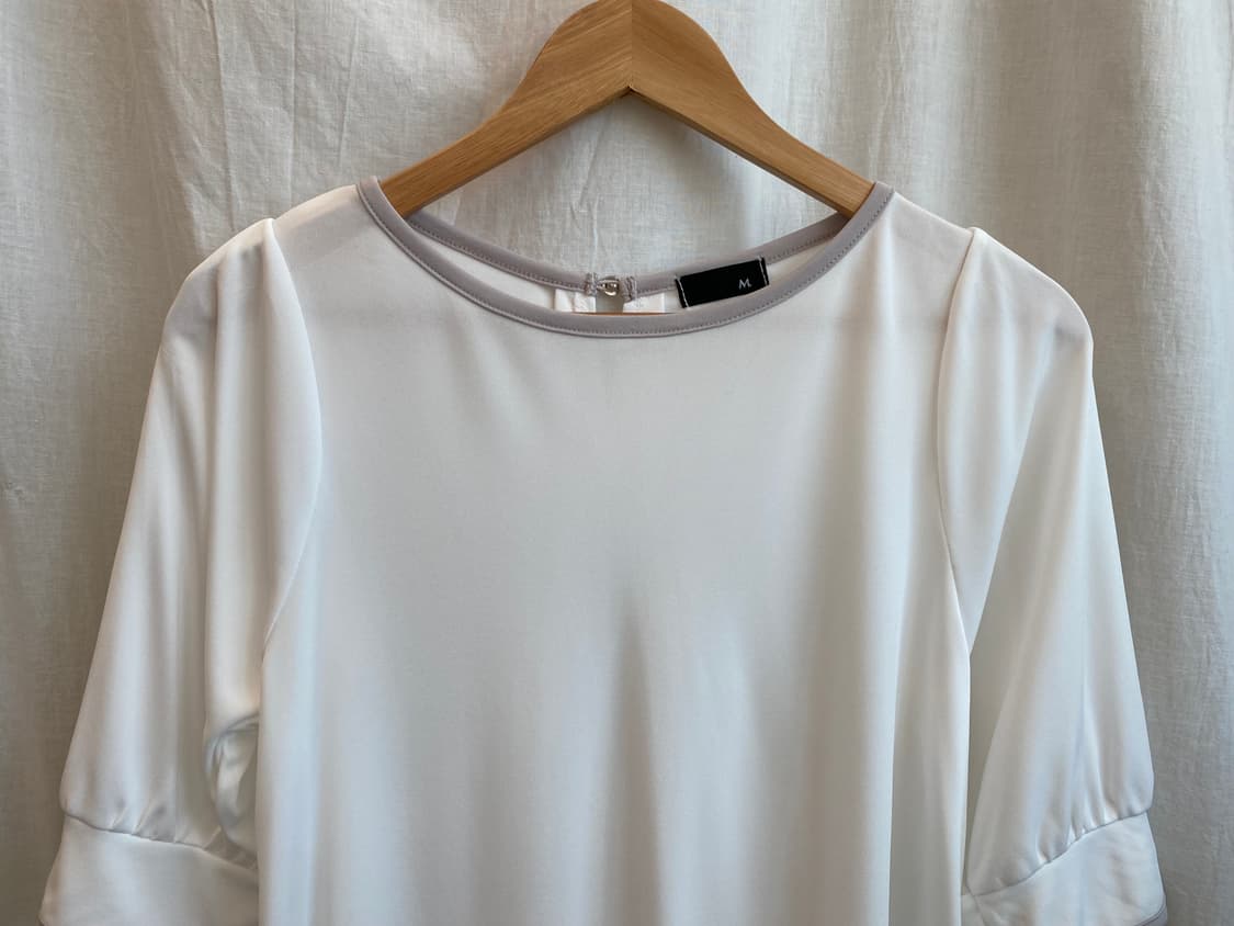화이트 반팔 블라우스(m) 상품이미지3