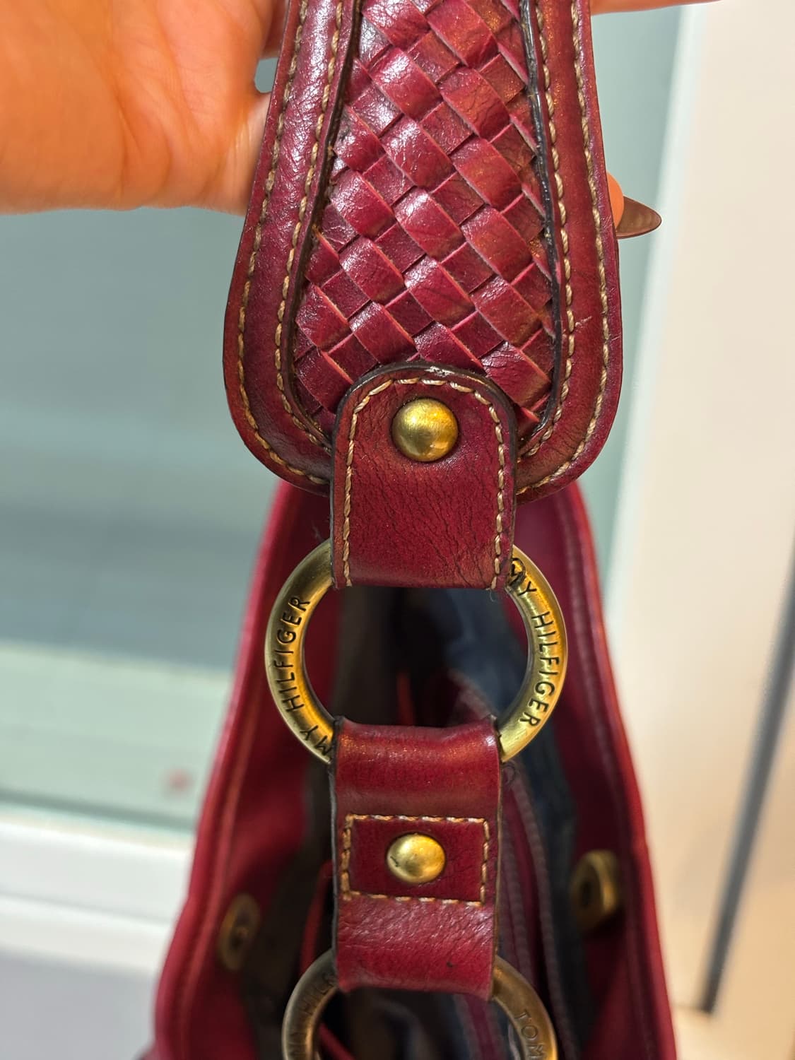 빈티지 Y2K 타미힐피거 모노그램 호보백 - 레드 상품이미지3
